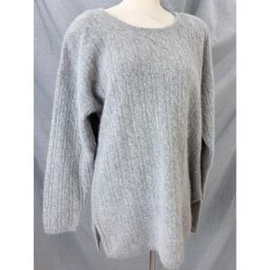 Vintage No Restrictions Gray Angora Lambswool Sweater Fuzzy‎ Knit L